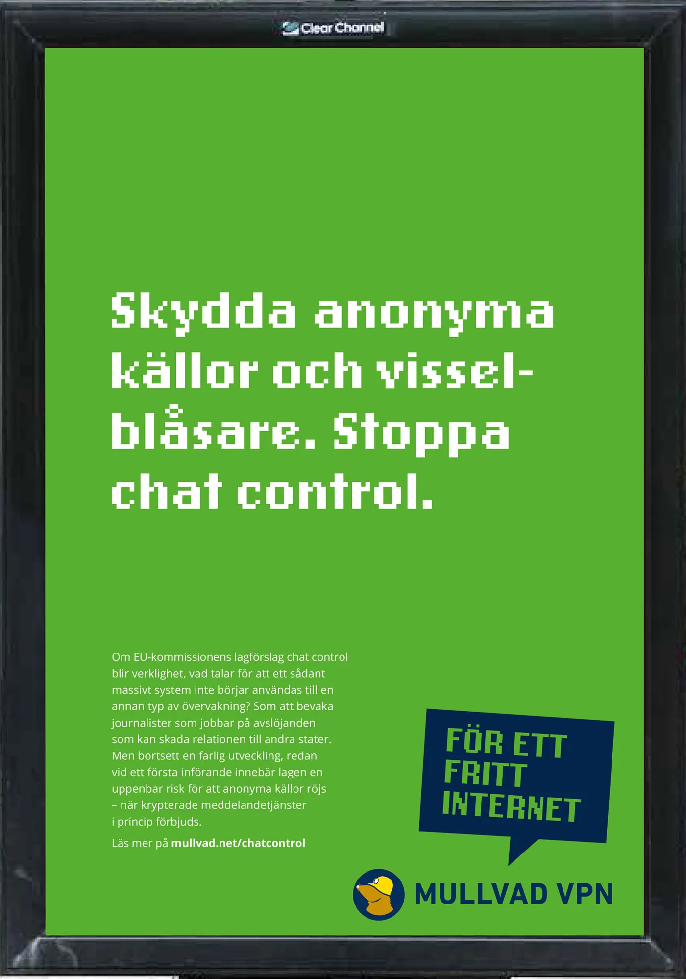 Skydda anonyma källor och visselblåsare. Stoppa chat control.