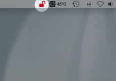 screenshot of macOS Mullvad app's red padlock icon in menu bar