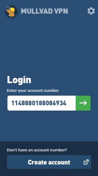 mullvad login