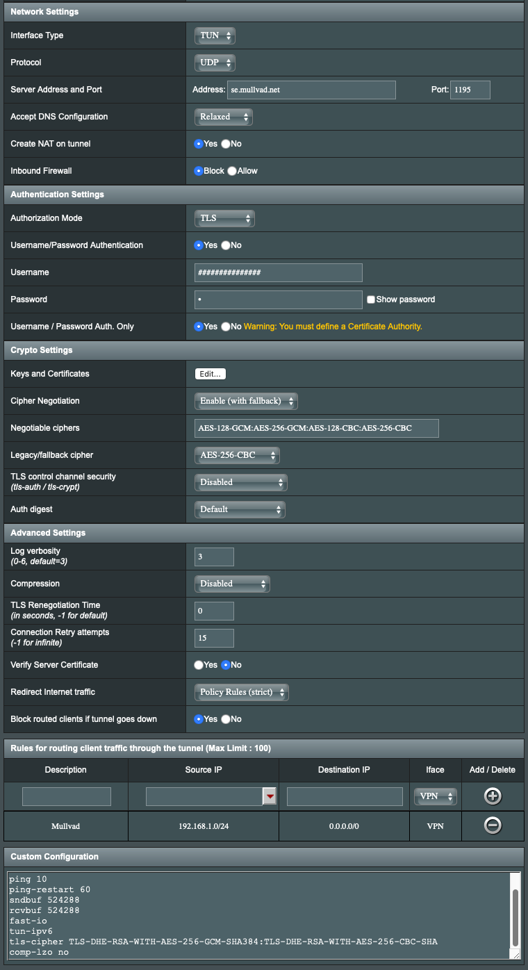 mullvad vpn openvpn