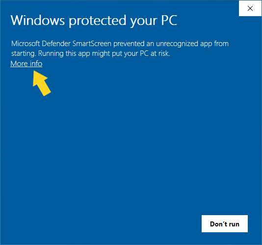 Windows install warning