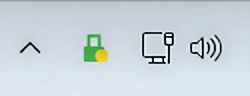 Mullvad VPN padlock on Windows highlighting that there is a notification.