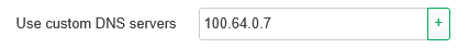 Screenshot showing Use custom DNS servers