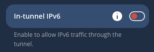 Enable IPv6 setting disabled.