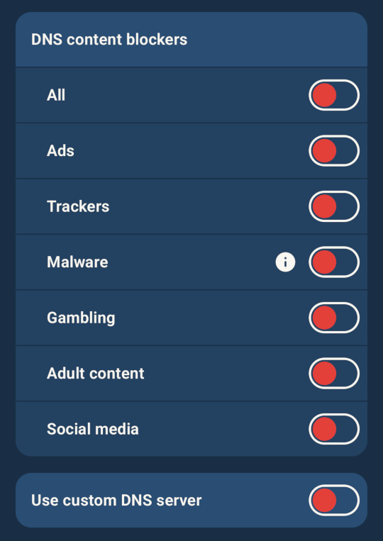 Mullvad app DNS settings