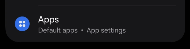 The stock Android UI "Apps" setting